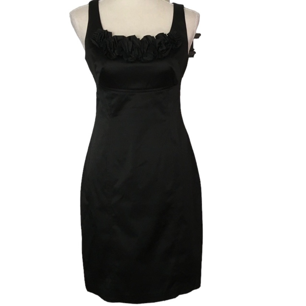 White House Black Market Black Rosette Dress Size 0